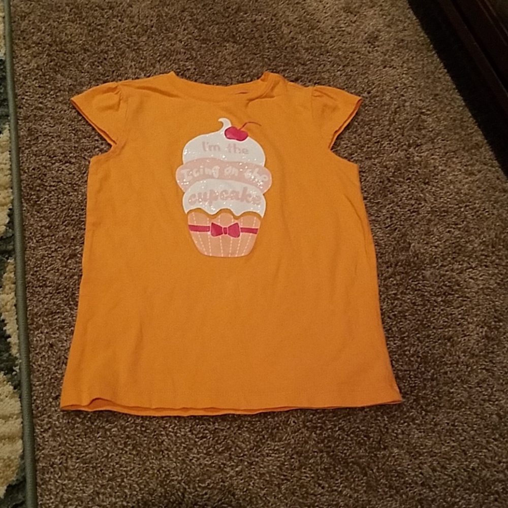 Size 7 gymboree cupcake t-shirt, orange, for girls